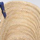 LOEWE Anagram Basket bag Hand Bag Raffia Leather Beige Red Silver Auth am8437-19