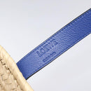 LOEWE Anagram Basket bag Hand Bag Raffia Leather Beige Red Silver Auth am8437-20