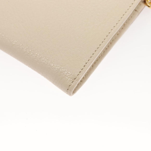 Miu Miu Chain Wallet Leather Pink Gold Auth am8441