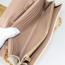 Miu Miu Chain Wallet Leather Pink Gold Auth am8441-10