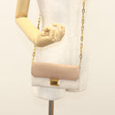 Miu Miu Chain Wallet Leather Pink Gold Auth am8441-24