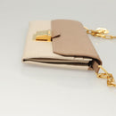 Miu Miu Chain Wallet Leather Pink Gold Auth am8441-3