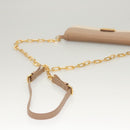 Miu Miu Chain Wallet Leather Pink Gold Auth am8441-7