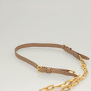 Miu Miu Chain Wallet Leather Pink Gold Auth am8441-14