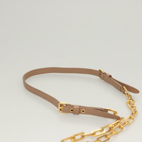 Miu Miu Chain Wallet Leather Pink Gold Auth am8441