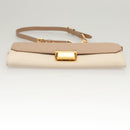 Miu Miu Chain Wallet Leather Pink Gold Auth am8441-5