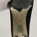 CHANEL Pumps shoes Suede Black CC Auth am8442-10