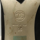 CHANEL Pumps shoes Suede Black CC Auth am8442-12