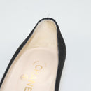 CHANEL Pumps shoes Suede Black CC Auth am8442-19