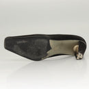 CHANEL Pumps shoes Suede Black CC Auth am8442-26