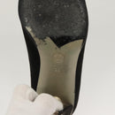 CHANEL Pumps shoes Suede Black CC Auth am8442-29