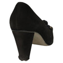 CHANEL Pumps shoes Suede Black CC Auth am8442-3