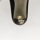 CHANEL Pumps shoes Suede Black CC Auth am8442-30