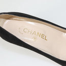 CHANEL Pumps shoes Suede Black CC Auth am8442-34