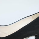 CHANEL Pumps shoes Suede Black CC Auth am8442-36