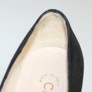CHANEL Pumps shoes Suede Black CC Auth am8442-38