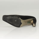 CHANEL Pumps shoes Suede Black CC Auth am8442-7