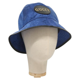 GUCCI GG Canvas Off The Grid Bucket Hat M Blue 627115 Auth am8448