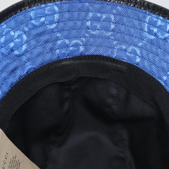 GUCCI GG Canvas Off The Grid Bucket Hat M Blue 627115 Auth am8448