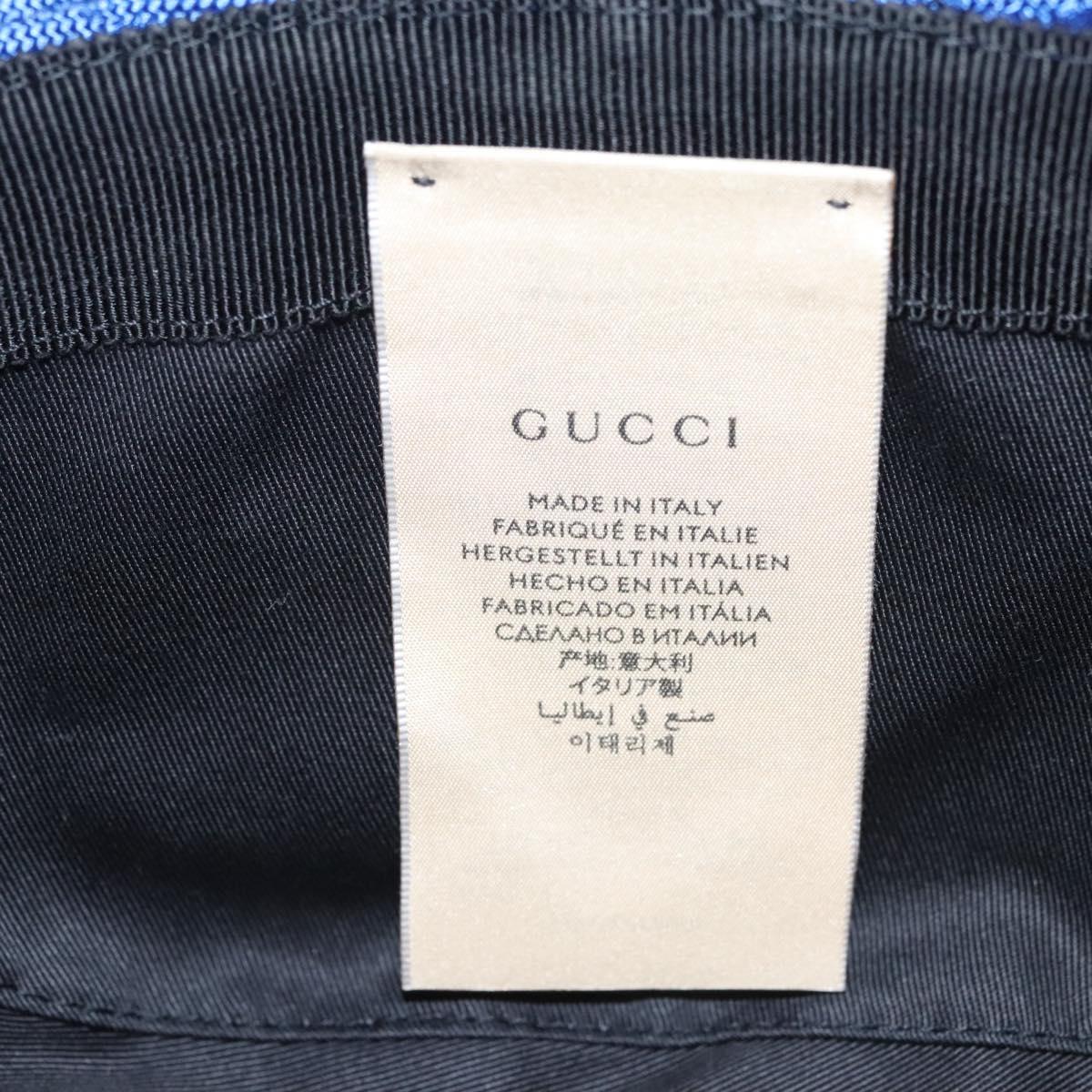 GUCCI GG Canvas Off The Grid Bucket Hat M Blue 627115 Auth 