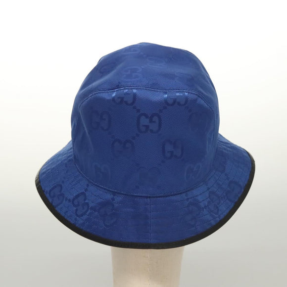 GUCCI GG Canvas Off The Grid Bucket Hat M Blue 627115 Auth am8448