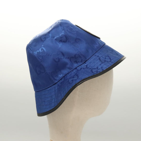 GUCCI GG Canvas Off The Grid Bucket Hat M Blue 627115 Auth am8448