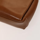 GUCCI Bamboo Shoulder Bag Leather Brown Gold Auth am8449-15