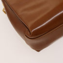 GUCCI Bamboo Shoulder Bag Leather Brown Gold Auth am8449-16