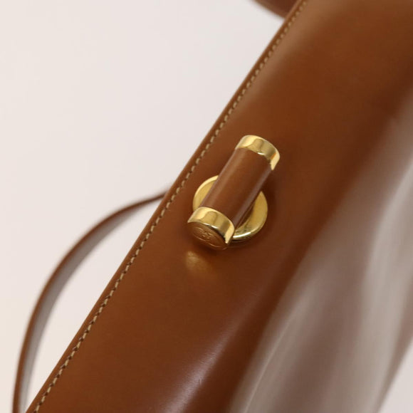 GUCCI Bamboo Shoulder Bag Leather Brown Gold Auth am8449