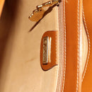 GUCCI Bamboo Shoulder Bag Leather Brown Gold Auth am8449-18