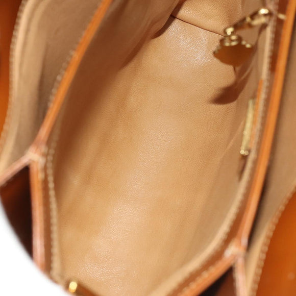 GUCCI Bamboo Shoulder Bag Leather Brown Gold Auth am8449