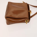GUCCI Bamboo Shoulder Bag Leather Brown Gold Auth am8449-3
