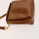 GUCCI Bamboo Shoulder Bag Leather Brown Gold Auth am8449-4