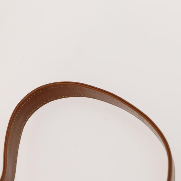 GUCCI Bamboo Shoulder Bag Leather Brown Gold Auth am8449