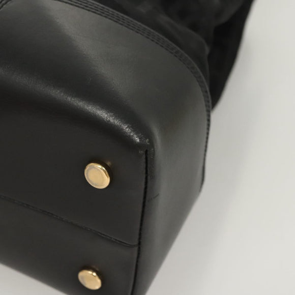 GIVENCHY Tote Bag Canvas Black Gold Auth am8454