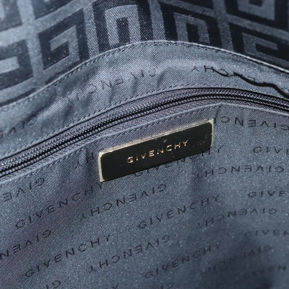 GIVENCHY Tote Bag Canvas Black Gold Auth am8454