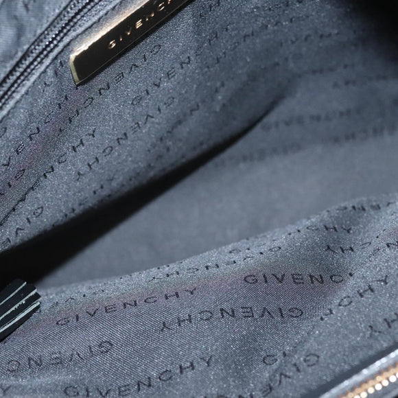 GIVENCHY Tote Bag Canvas Black Gold Auth am8454