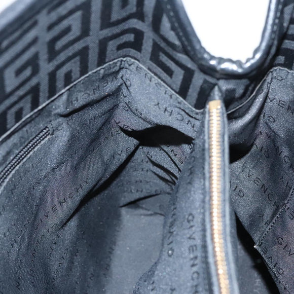 GIVENCHY Tote Bag Canvas Black Gold Auth am8454