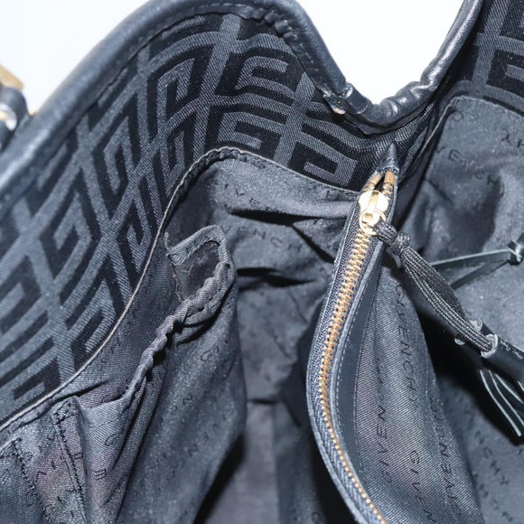GIVENCHY Tote Bag Canvas Black Gold Auth am8454