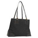 GIVENCHY Tote Bag Canvas Black Gold Auth am8454-1