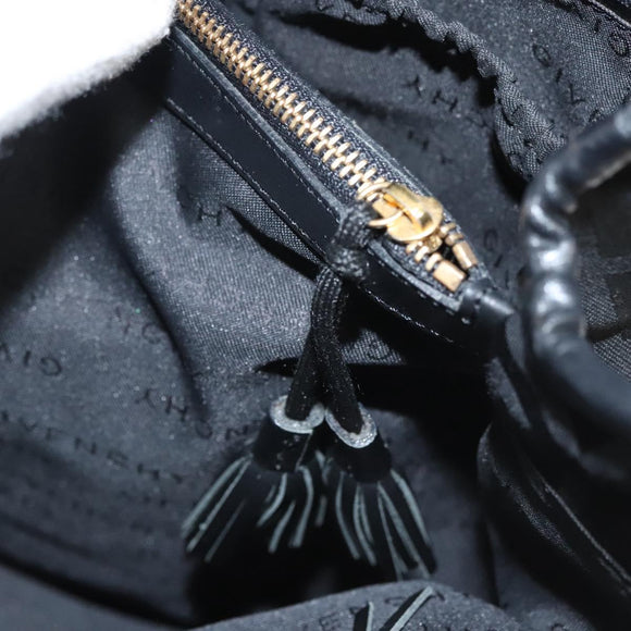 GIVENCHY Tote Bag Canvas Black Gold Auth am8454