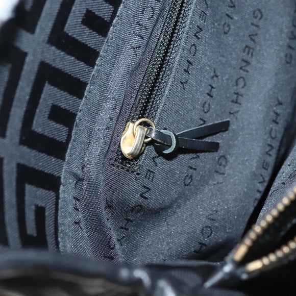 GIVENCHY Tote Bag Canvas Black Gold Auth am8454