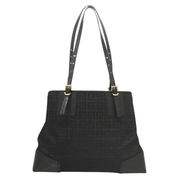 GIVENCHY Tote Bag Canvas Black Gold Auth am8454 - 0