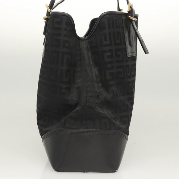 GIVENCHY Tote Bag Canvas Black Gold Auth am8454