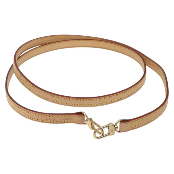 LOUIS VUITTON Schulterriemen Leder 44.5"" Beige LV Auth am8457