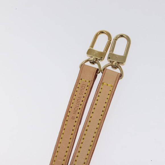 LOUIS VUITTON Schulterriemen Leder 44.5"" Beige LV Auth am8457