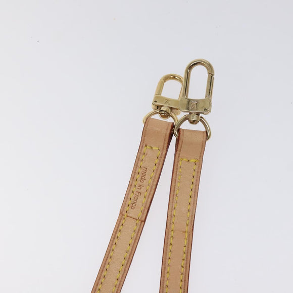 LOUIS VUITTON Schulterriemen Leder 44.5"" Beige LV Auth am8457