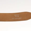GUCCI Belt Leather 26.4""-28.1"" White Silver 037 0394 0959 Auth am8458-11