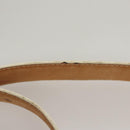 GUCCI Belt Leather 26.4""-28.1"" White Silver 037 0394 0959 Auth am8458-12