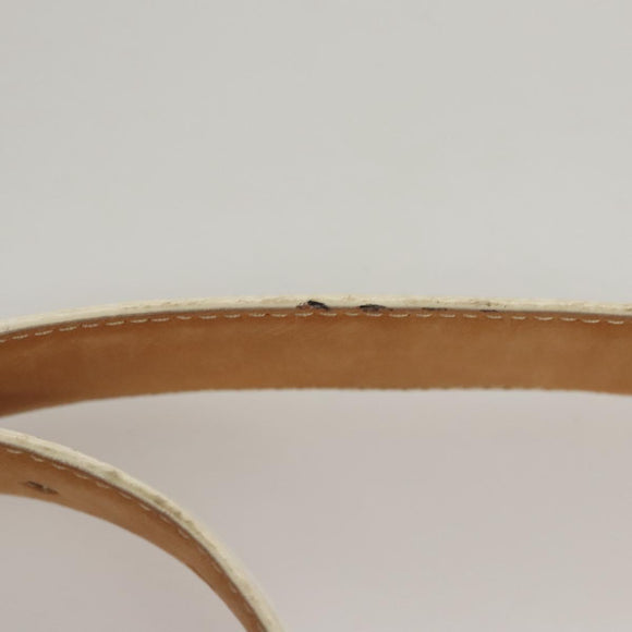 GUCCI Belt Leather 26.4""-28.1"" White Silver 037 0394 0959 Auth am8458